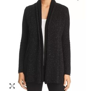 C by Bloomingdales Contrast-Inset Cashmere Cardigan Size Small